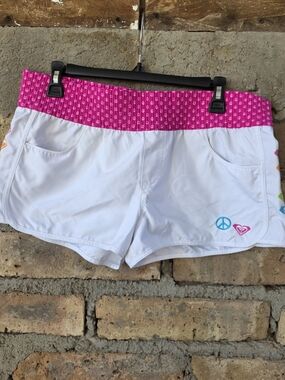 Roxy Vintage Y2K Rainbow Peace Logo Board Shorts - Size 13(junior)